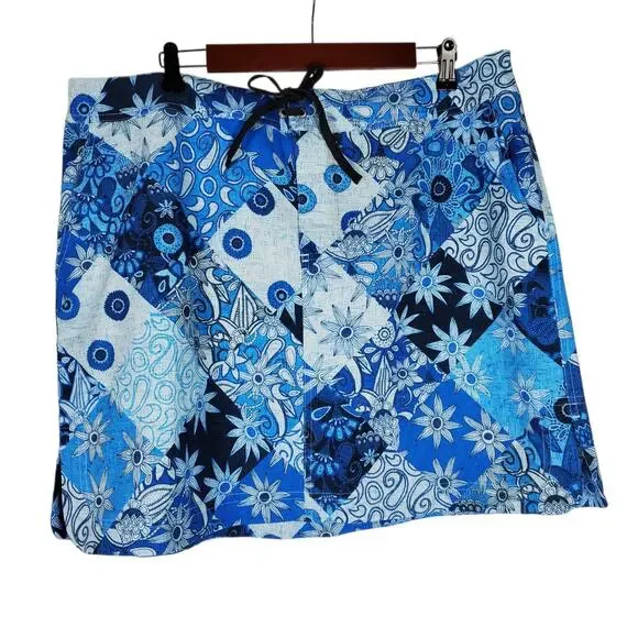 Ripskirt Hawaii Patchwork Blues Sport Skirt Womens XXL Golf Pickleball Pockets - Picture 2 of 10